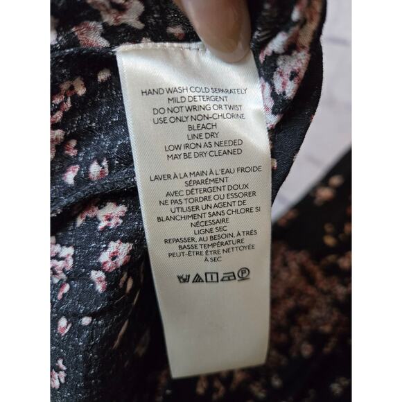 Free People backseat glamour maxi skirt black floral boho size 12 - Picture 7 of 8